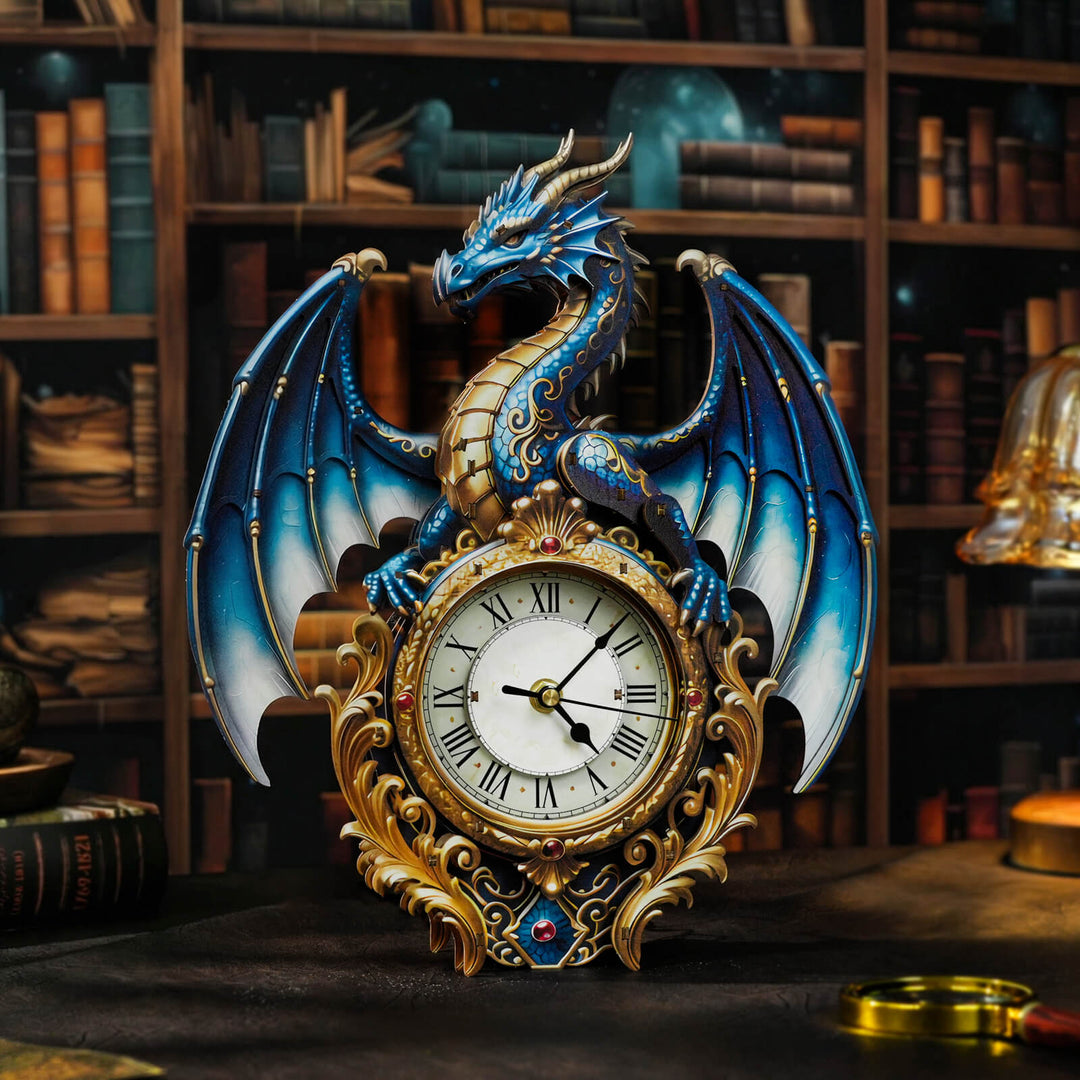 Blue Dragon – Hourly Chime DIY Wooden Clock, 3D Puzzle Craft Kit