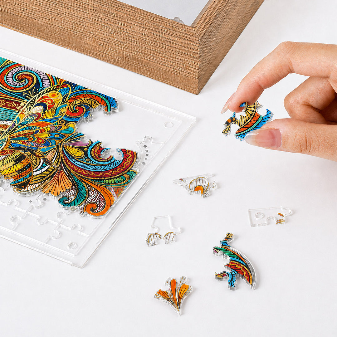 Double Sided Acrylic Jigsaw -Zentangle Bee