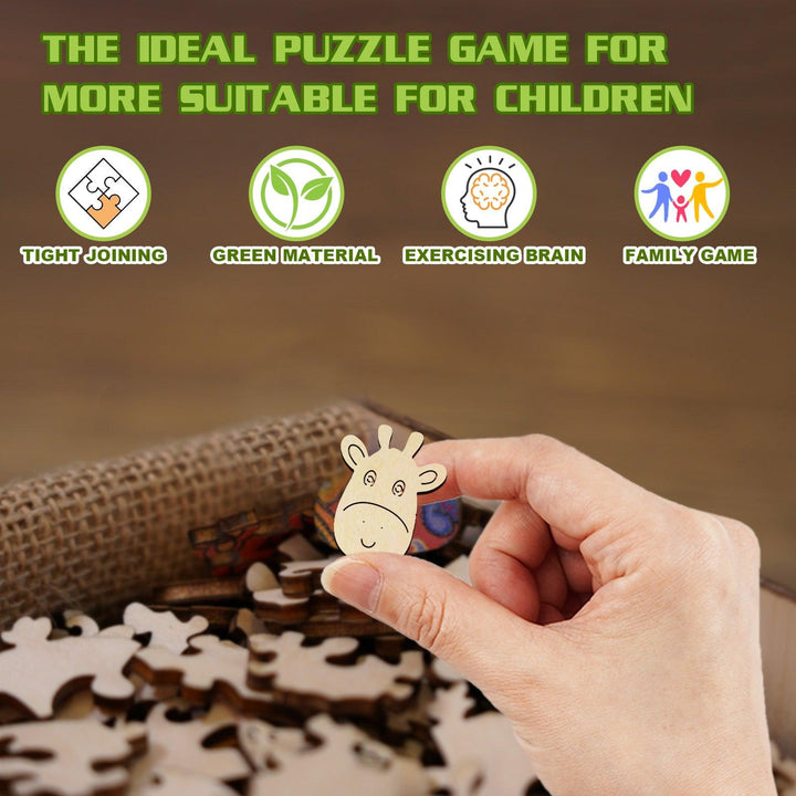 Cute Giraffe Children's Wooden Jigsaw Puzzle-Woodbests