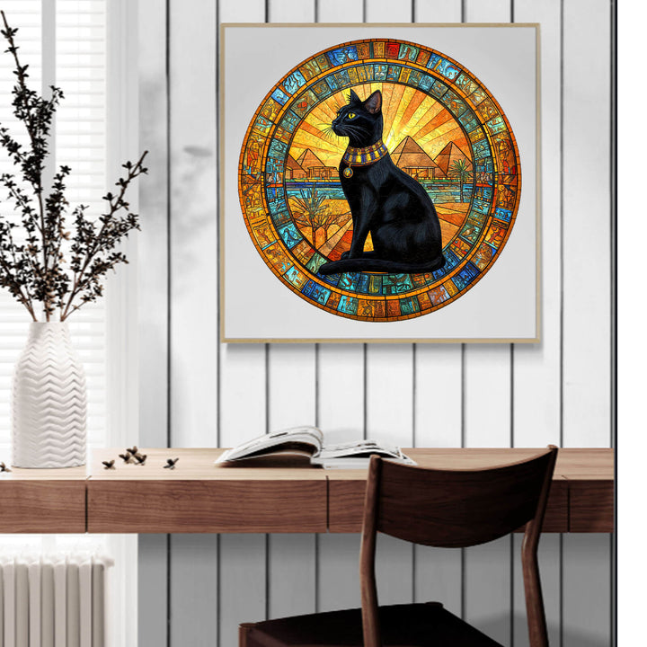 Egyptian Cat Wooden Jigsaw Puzzle