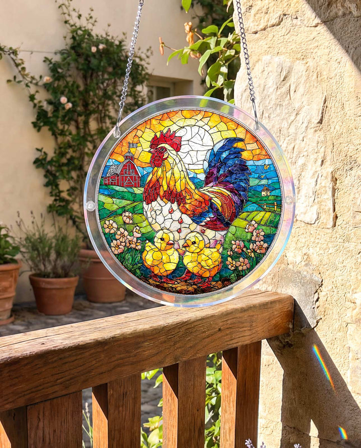 Acrylic Jigsaw Puzzle Suncatcher - Golden Dawn Rooster