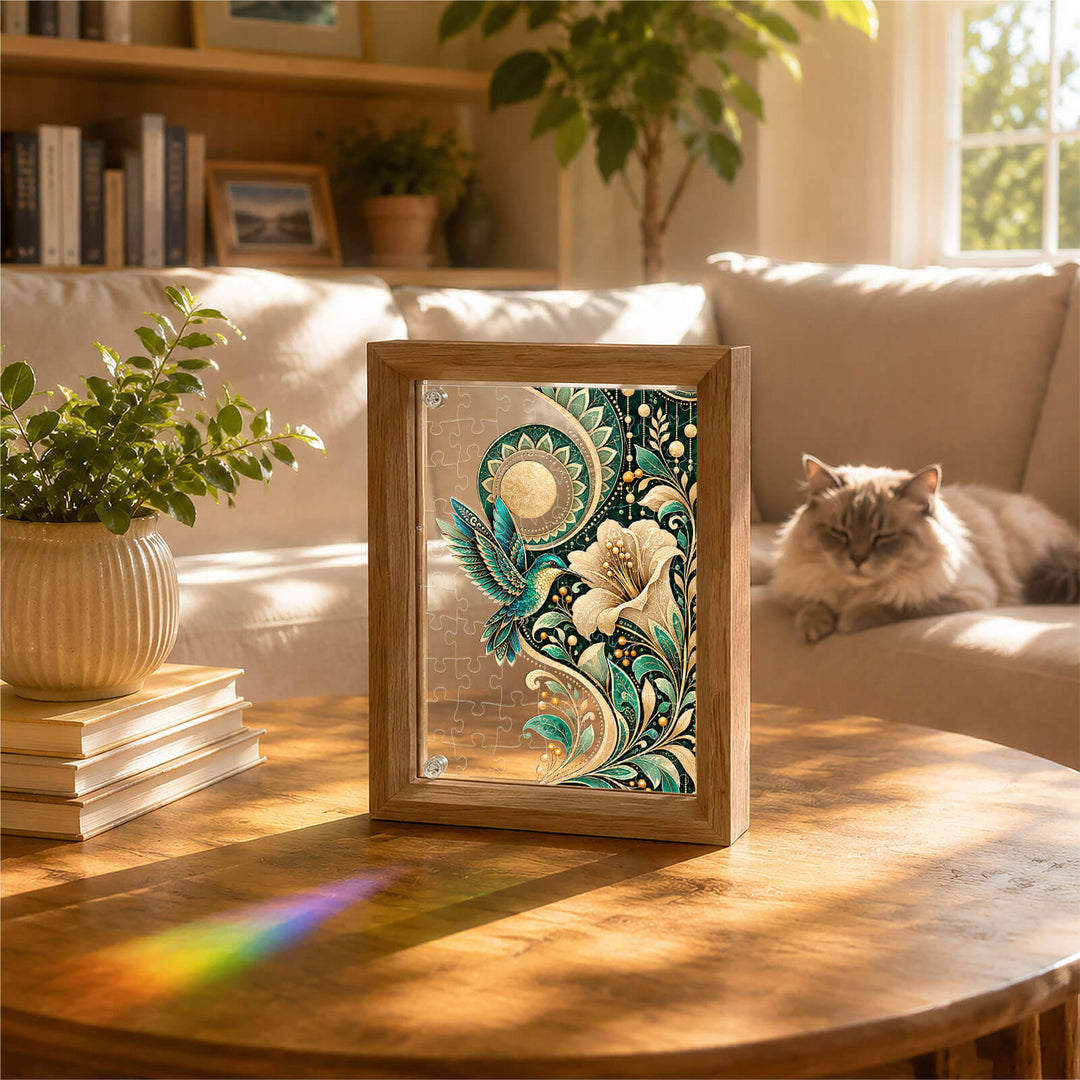 Double-Sided Acrylic Puzzle - Hummingbird Radiance