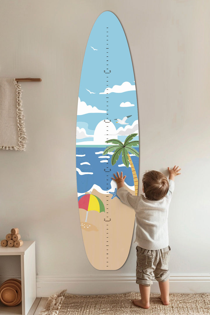 Personalized Wooden Surfboard Growth Chart Ruler Clearance Sale