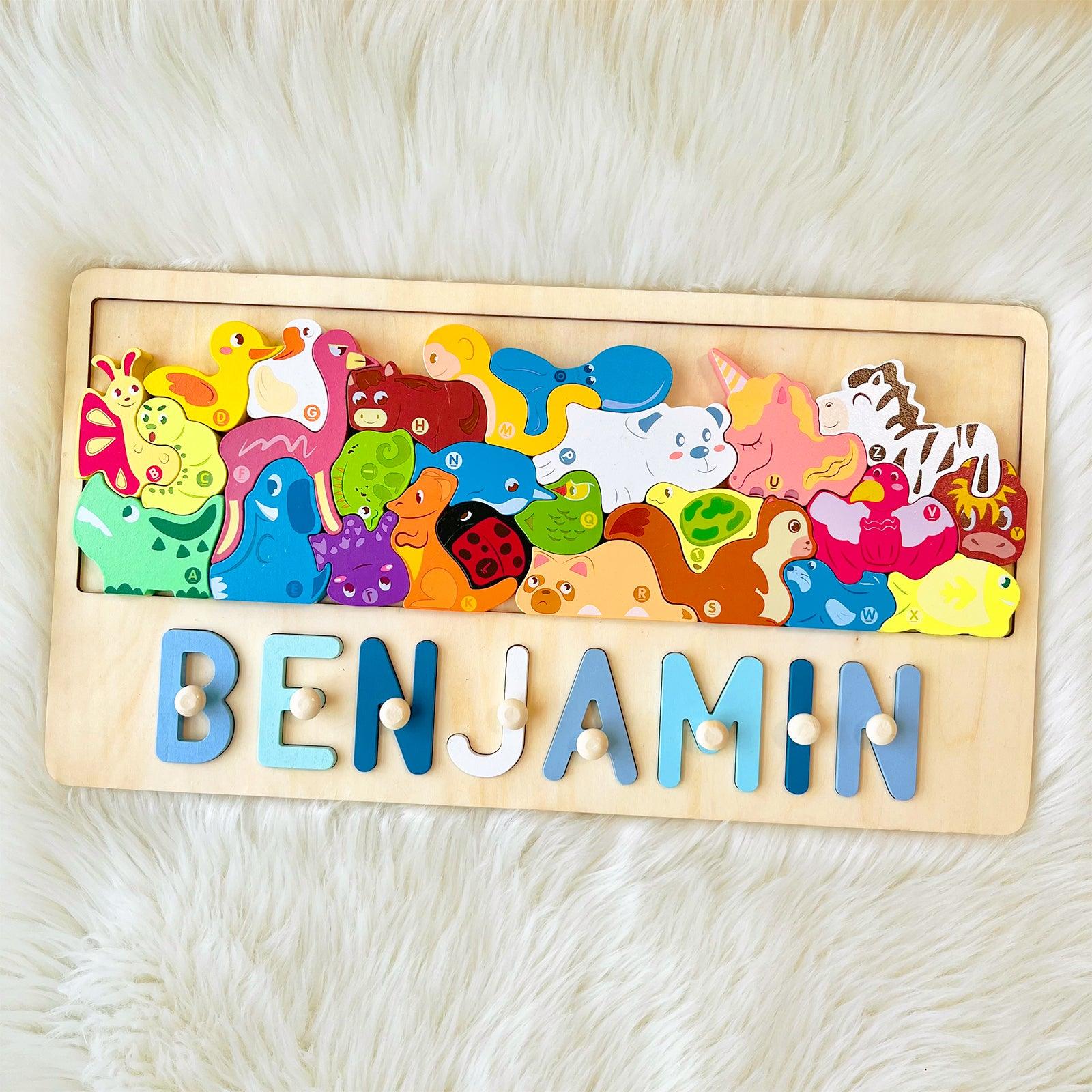 Personalized Baby Name Puzzle With Different Animals