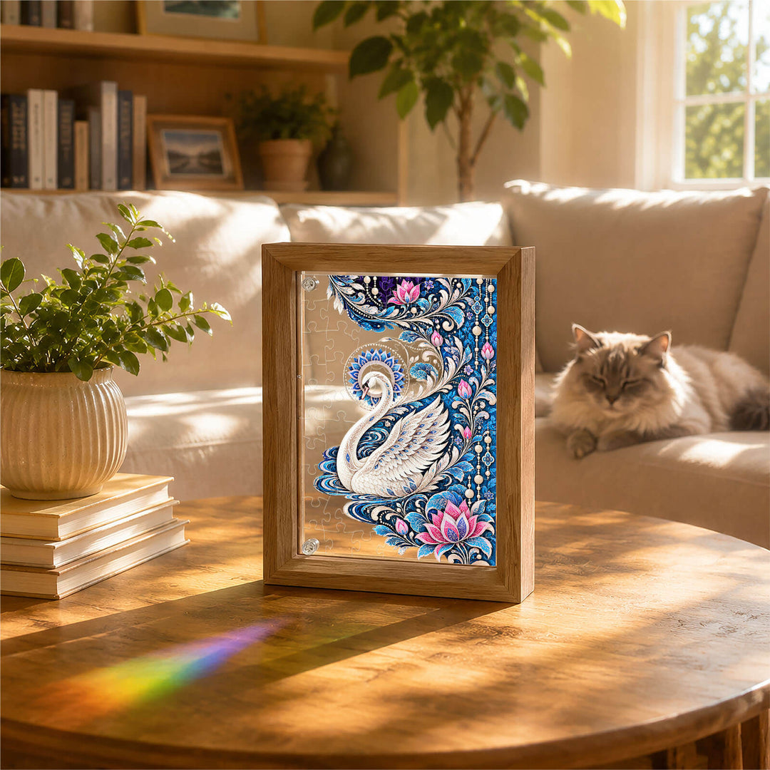 Double-Sided Acrylic Puzzle - Swan Serenity