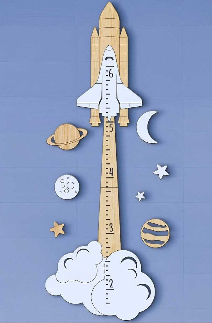Personalized Wooden Rocket Growth Chart Clearance Sale