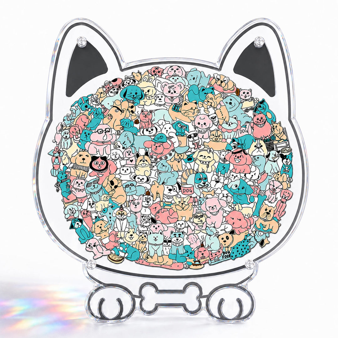 Acrylic Jigsaw Puzzle Suncatcher - Puppy Party
