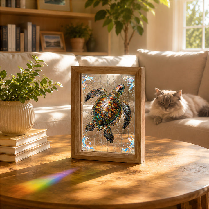 Double Sided Acrylic Jigsaw - Fantasy Turtle