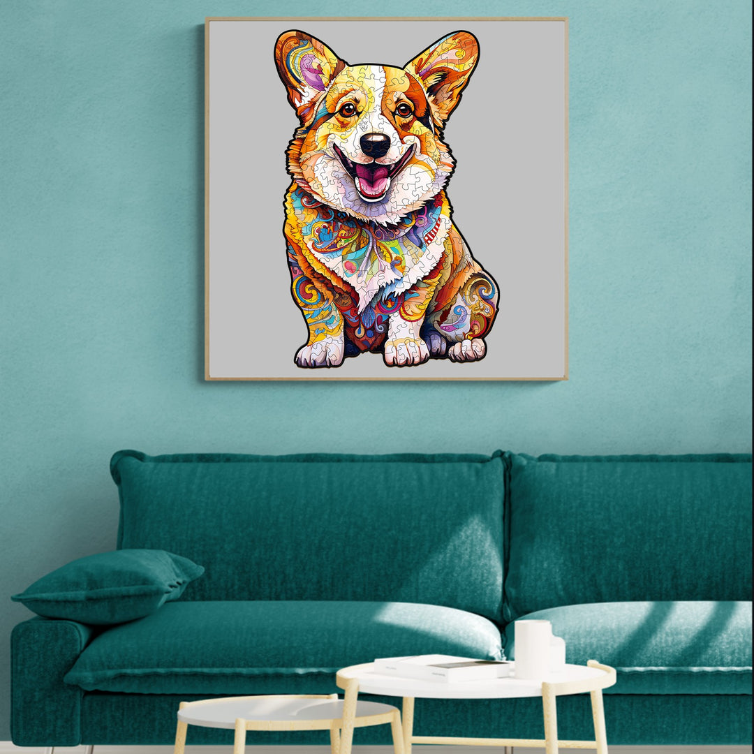 Clever Corgi 3 Wooden Jigsaw Puzzle-Woodbests