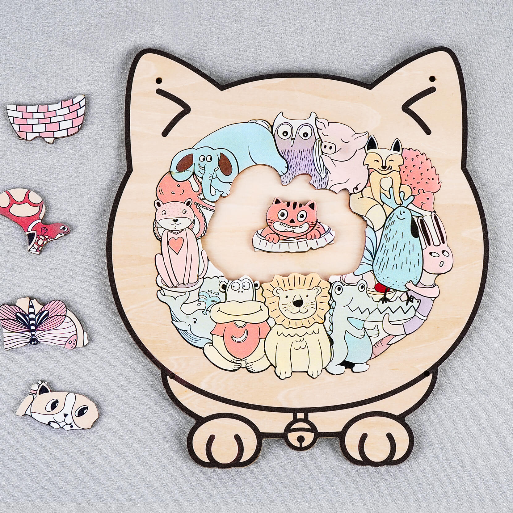 Puzzle en bois en forme d'animal mignon pour bébé