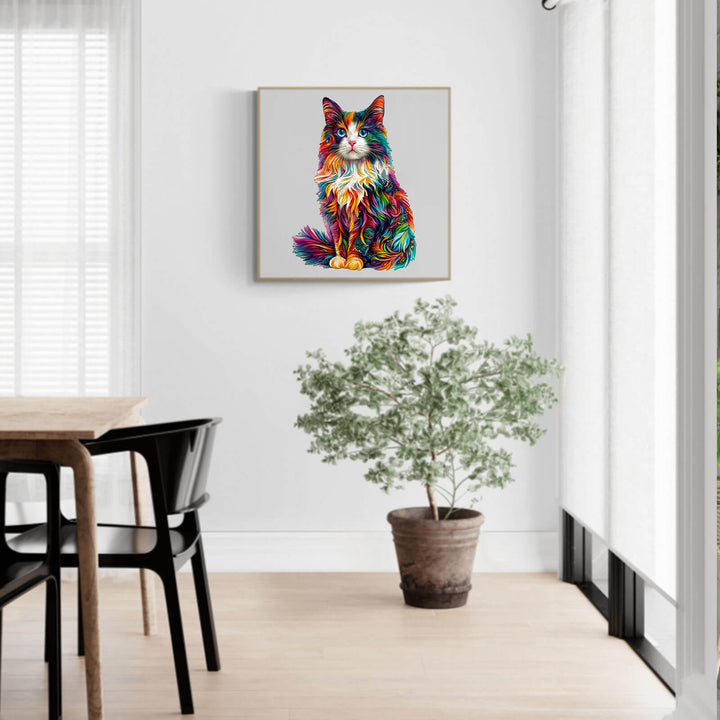 Colorful Ragdoll Cat-1 Wooden Jigsaw Puzzle