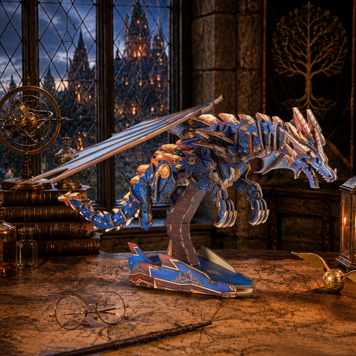 3D Wooden Mechanical Kit - Azure Gold Dragon