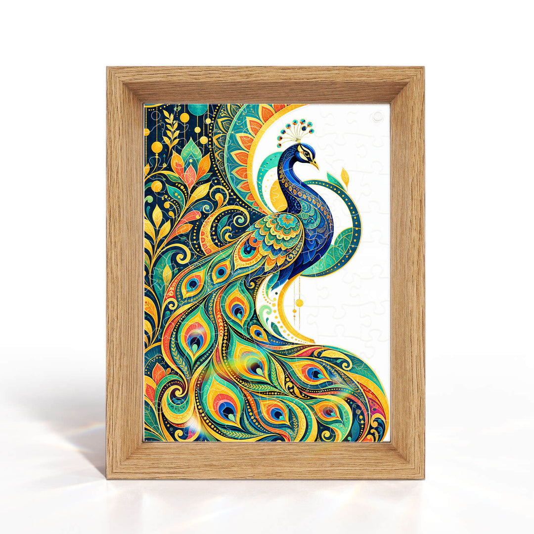 Double-Sided Acrylic Puzzle - Peacock Majesty