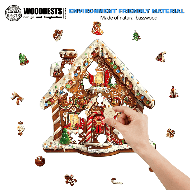 Christmas Gingerbread House-1 Wooden Jigsaw Puzzle - Woodbests