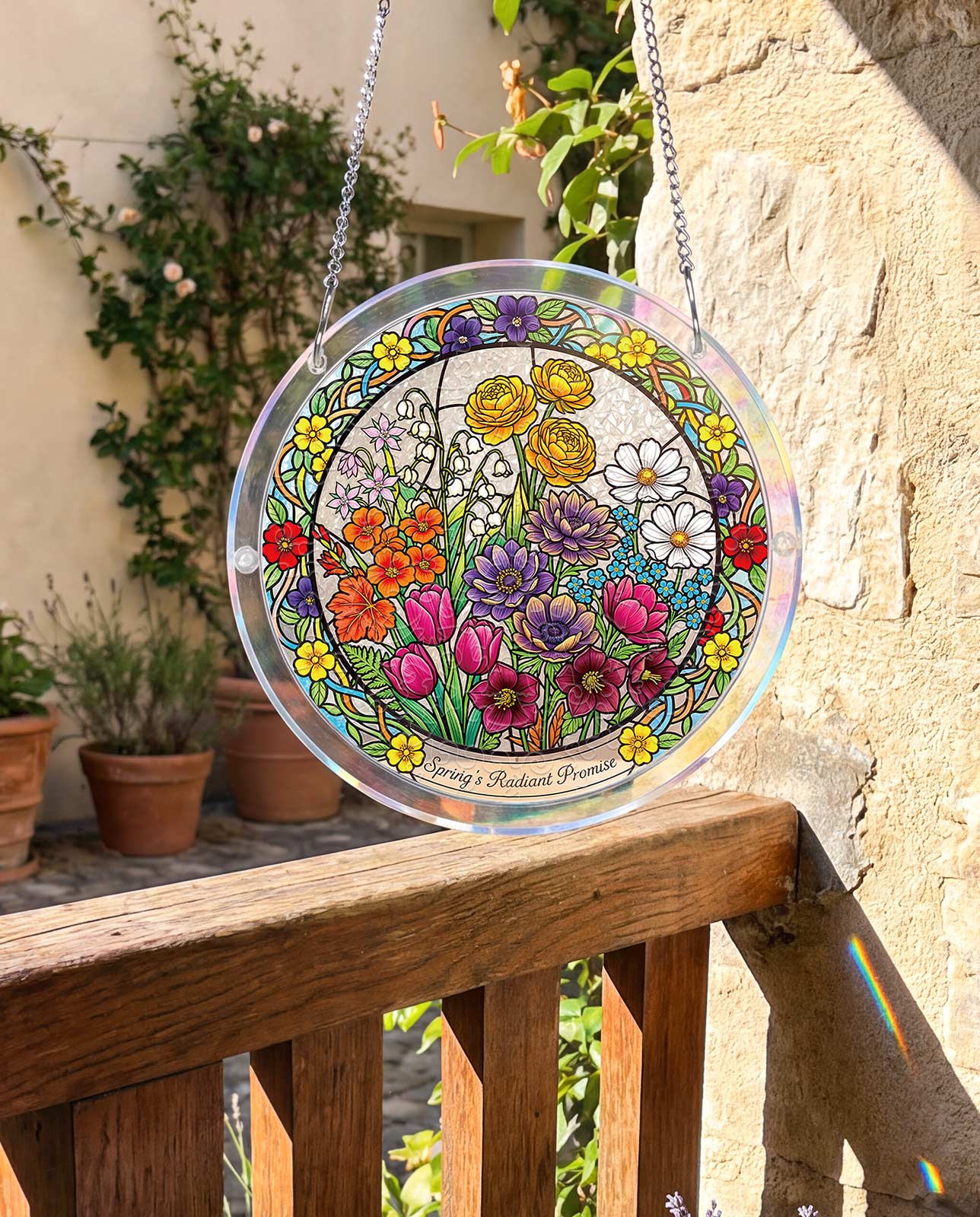 Attrape-soleil puzzle en acrylique - Promesse radieuse du printemps