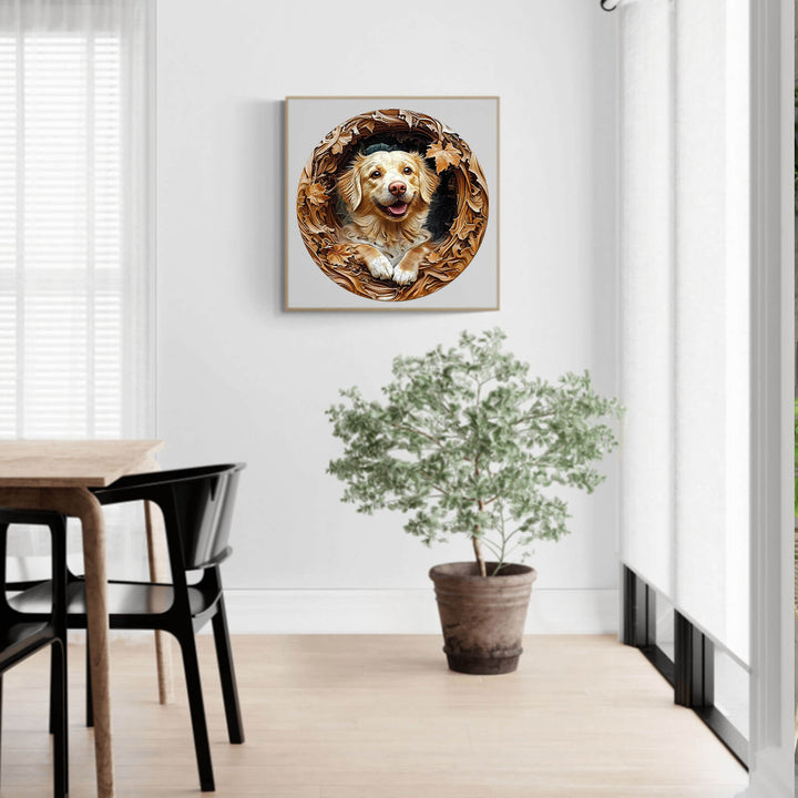 3D Golden Retriever-2 Wooden Jigsaw Puzzle