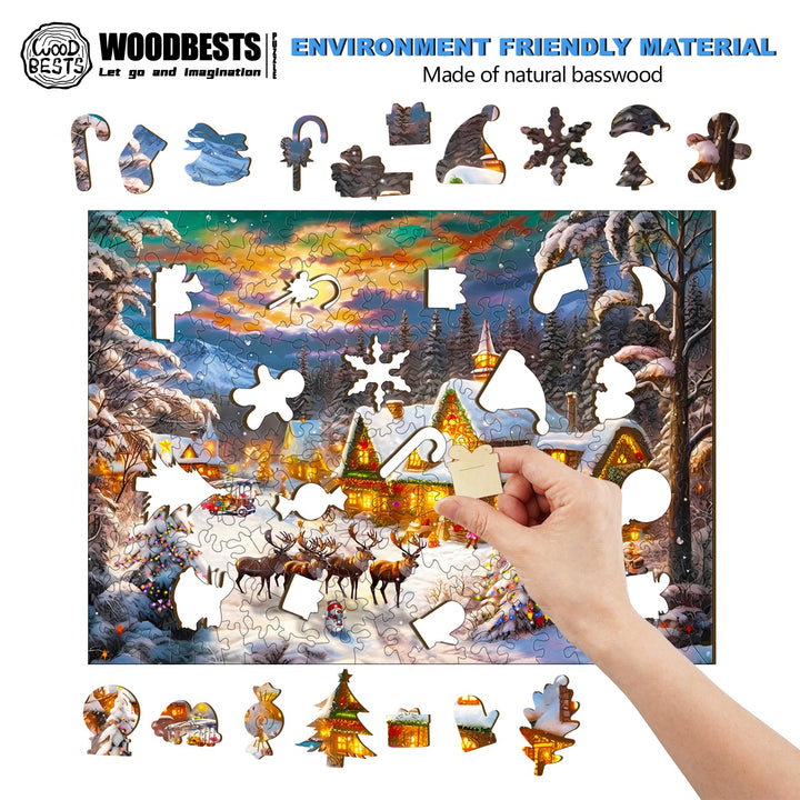 Christmas Snow Wooden Jigsaw Puzzle-Woodbests
