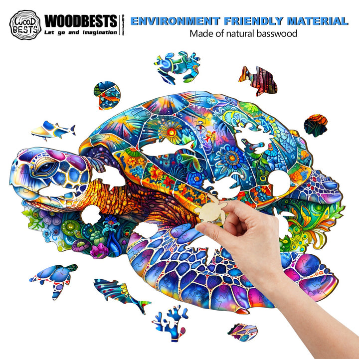 Fantasy Turtle Wooden Jigsaw Puzzle-Woodbests