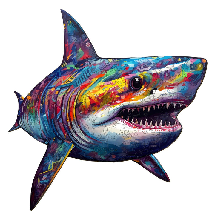 Colorful Shark Wooden Jigsaw Puzzle