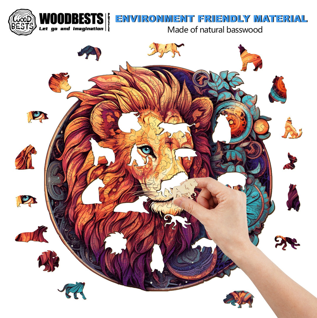 Yin-Yang Lion 1 Wooden Jigsaw Puzzle