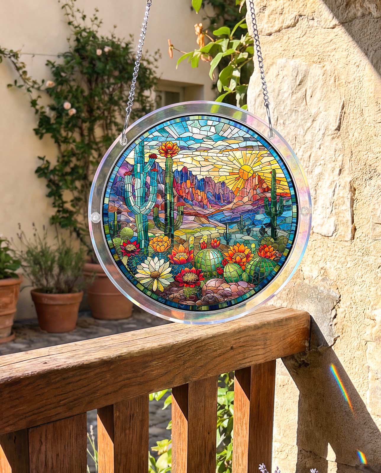 Attrape-soleil puzzle en acrylique - Floraison sauvage