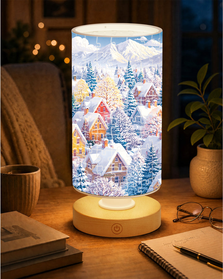 DIY Dimmable Acrylic Puzzle Lamp - Blue Winter Wonderland