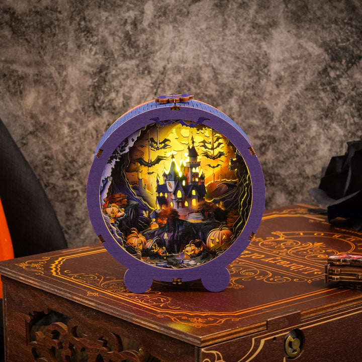 Halloween Castle Kit - 3D Wooden Puzzle Night Light