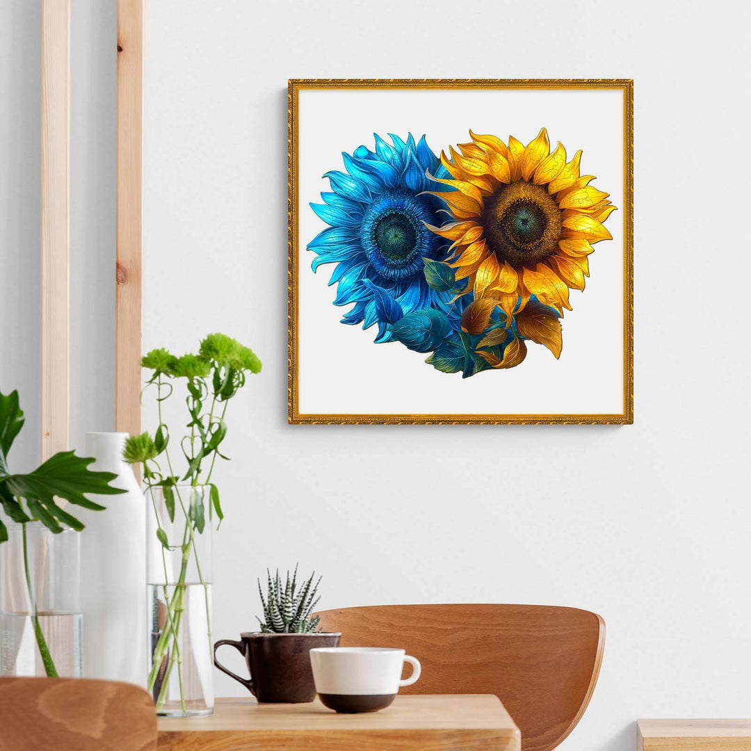 Yin Yang Sunflower Wooden Jigsaw Puzzle