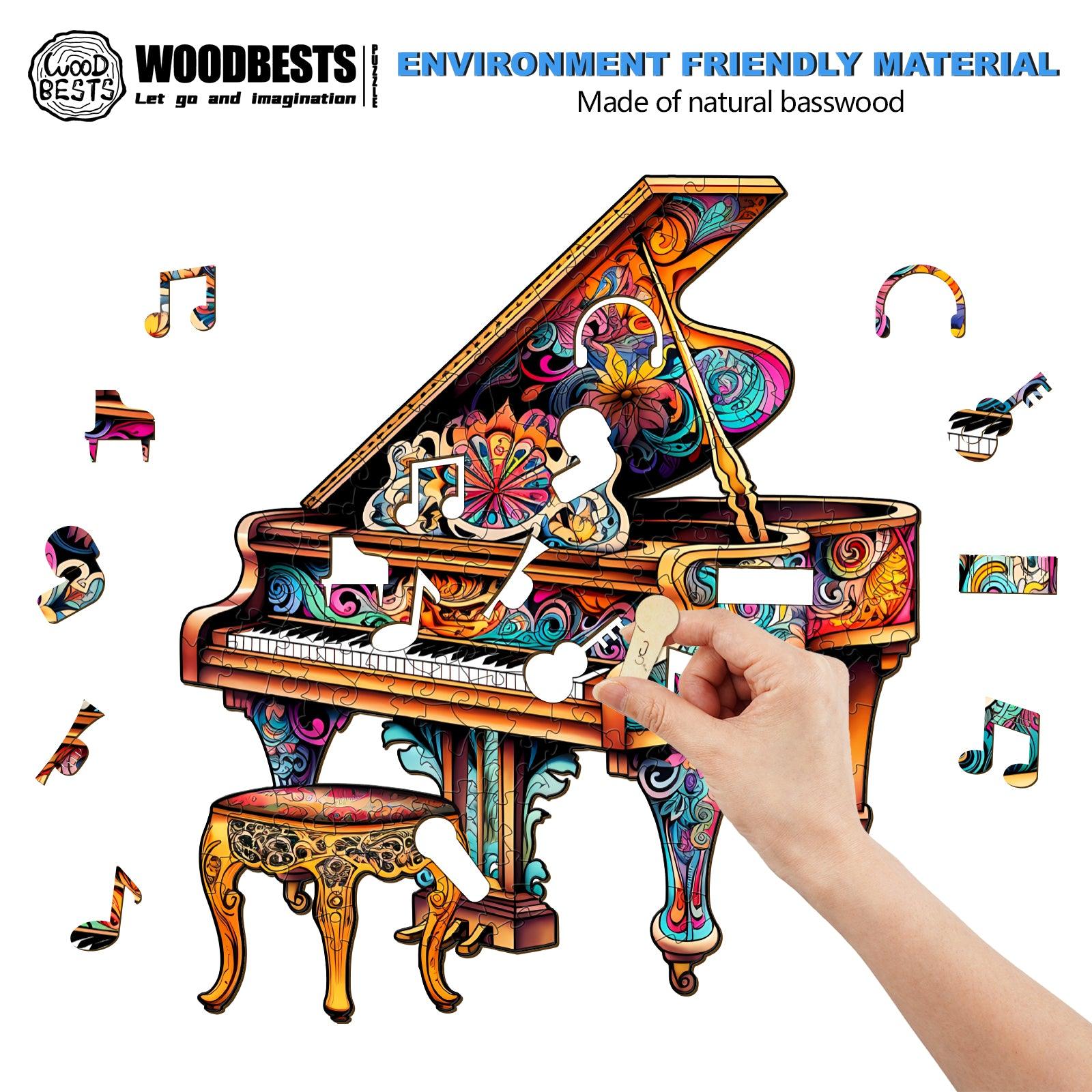 Touching Piano Wooden Jigsaw Puzzle