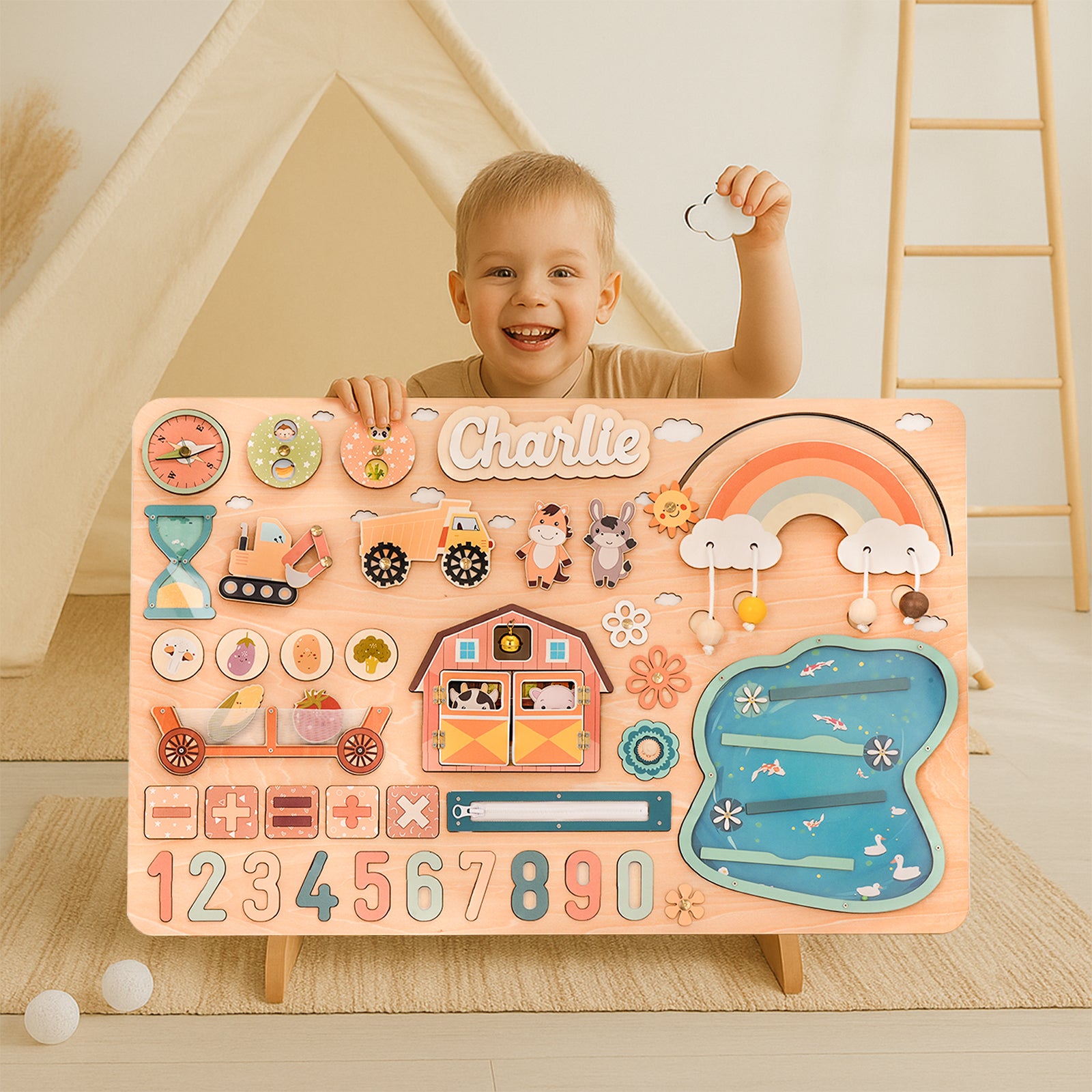 Personalised Montessori Name Puzzle Busy Board