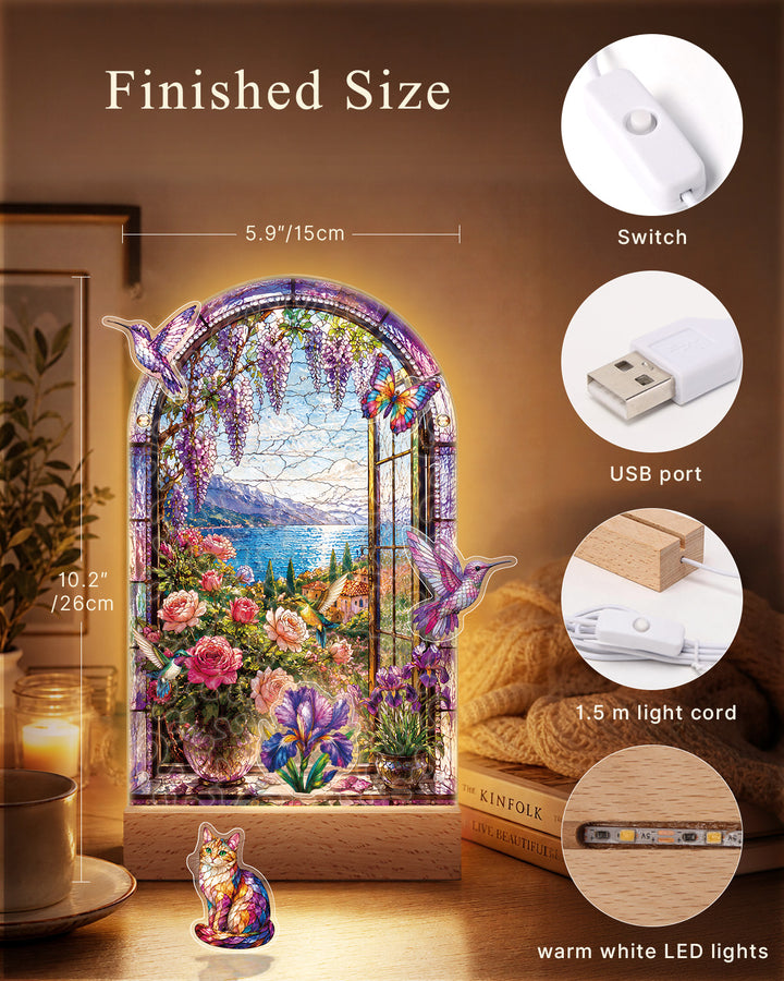Acrylic Puzzle Landscape Light-Purple Lavender