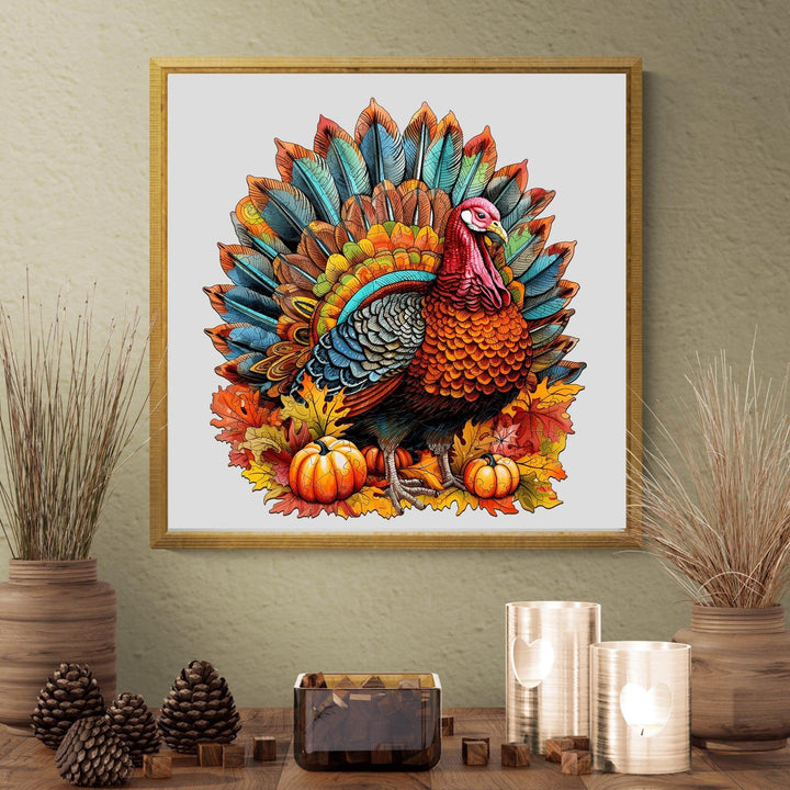 Colorful Turkey Wooden Jigsaw Puzzle-Woodbests