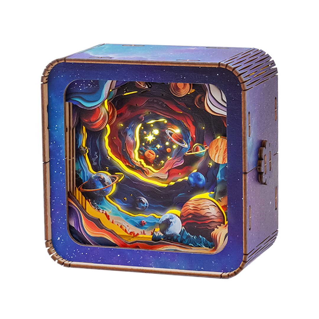 UV Cosmic Odyssey Kit, 3D Wooden Puzzle Night Light