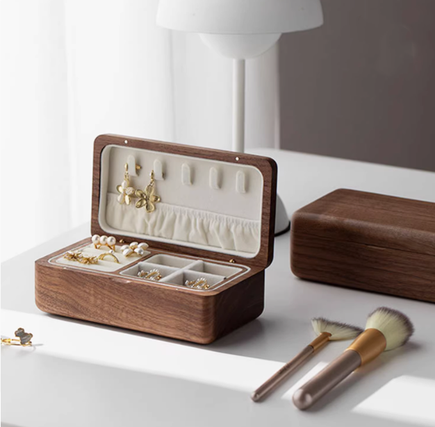 Wooden Double Layer Jewelry Box