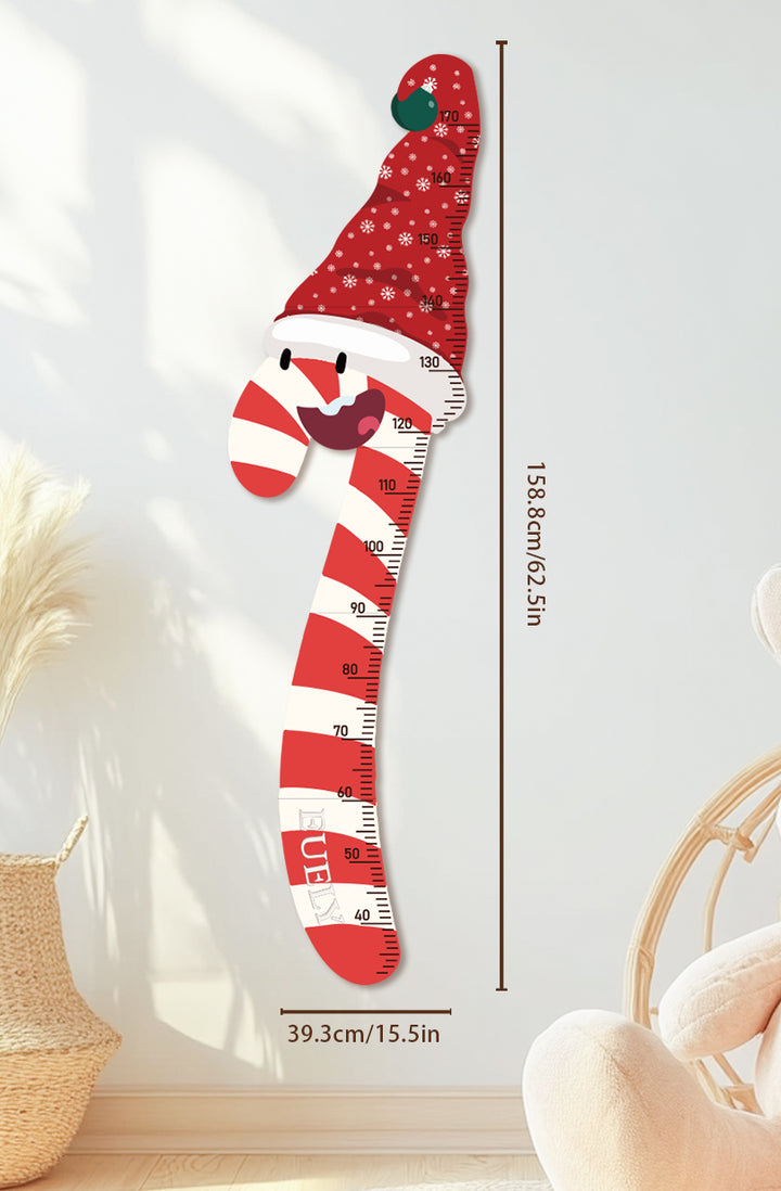 Personalized Wooden Christmas Candy Cane Growth Chart Ruler
