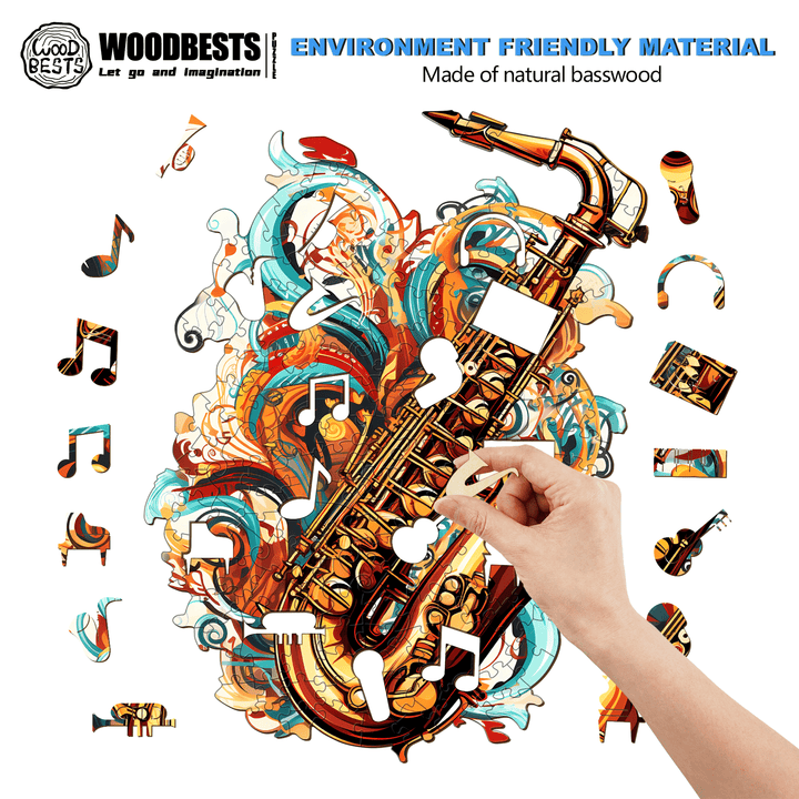The Melodious Saxophone Wooden Jigsaw Puzzle-Woodbests
