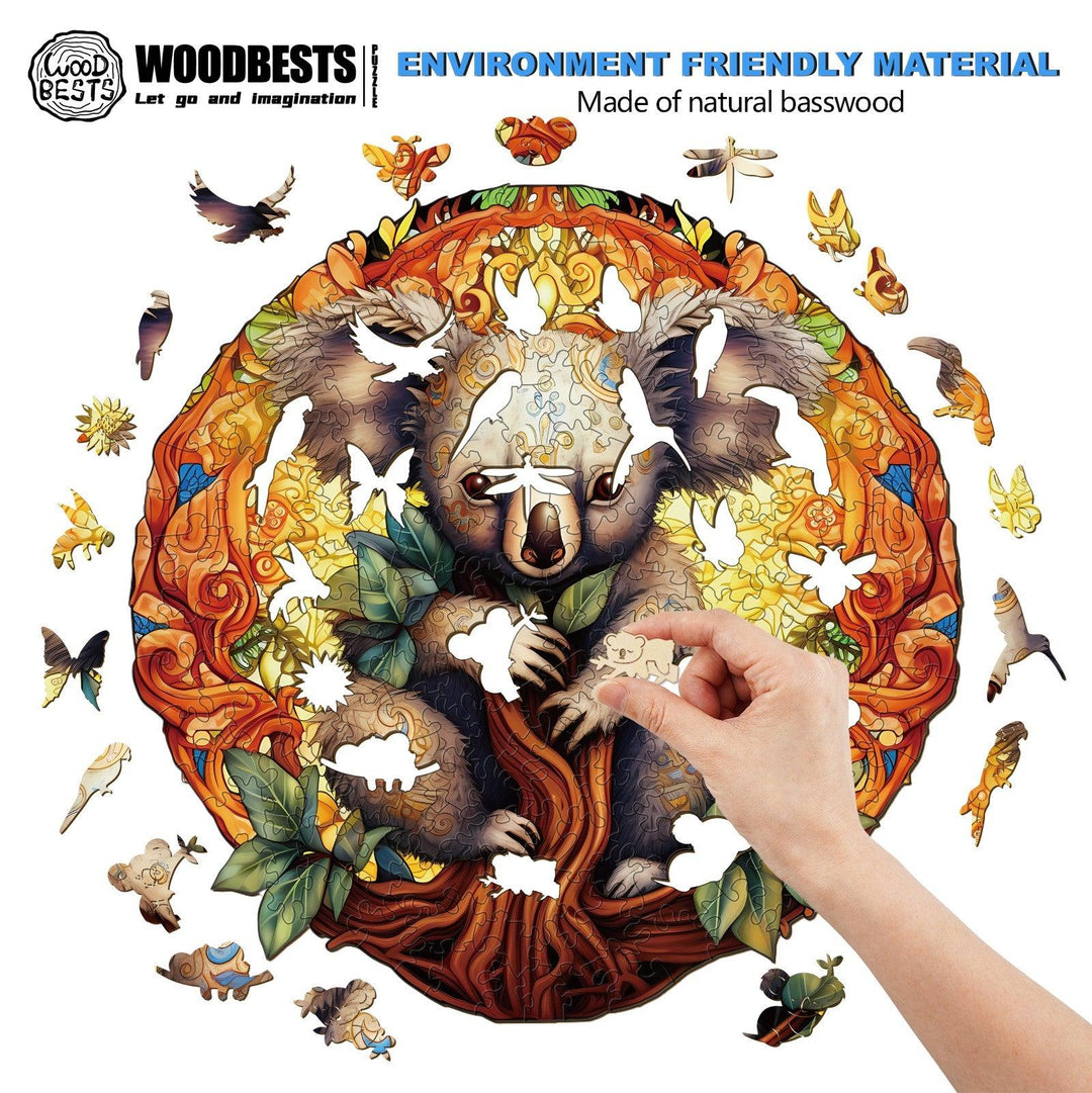 Mandala Koala Wooden Jigsaw Puzzle