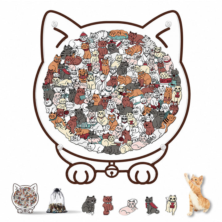 Acrylic Jigsaw Puzzle Suncatcher - Kitten Club