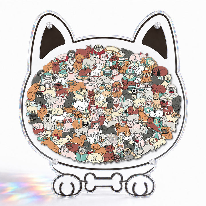 Acrylic Jigsaw Puzzle Suncatcher - Puppy Club
