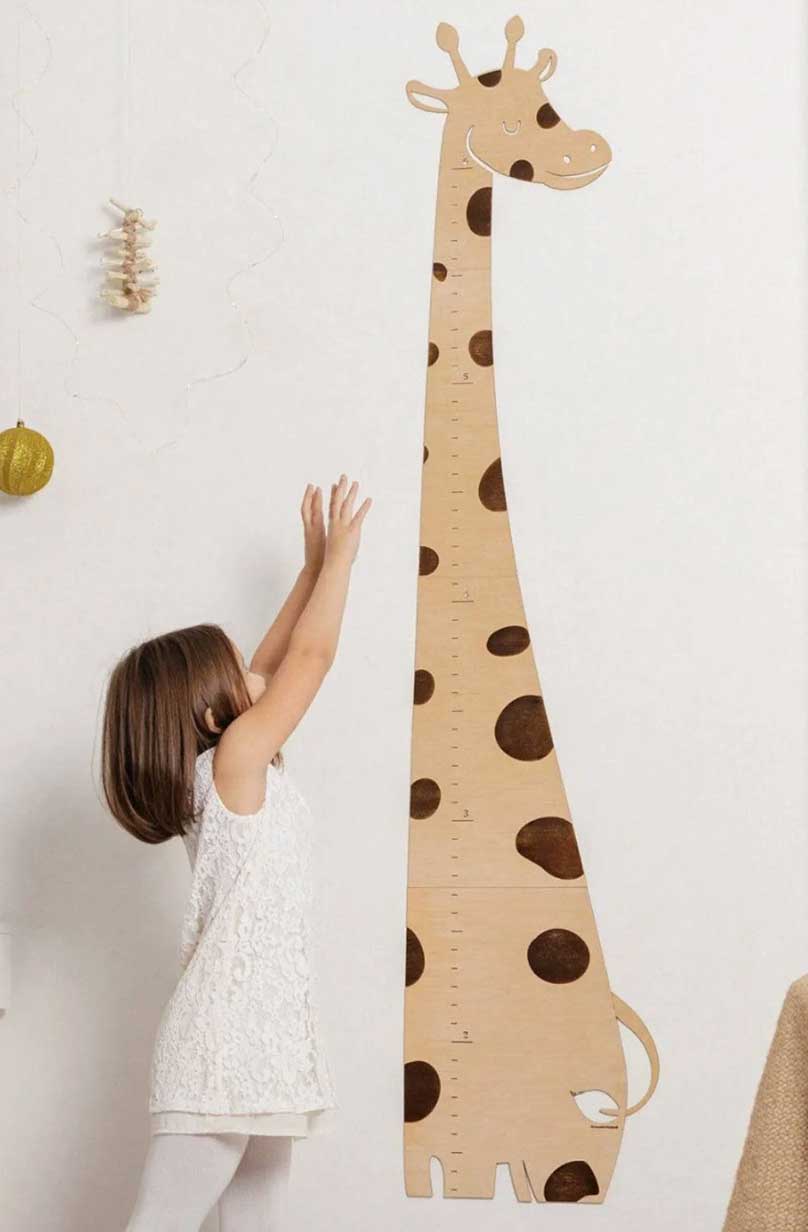 Personalized Wooden Giraffe Growth Chart Nursery Decor Clearance Sale