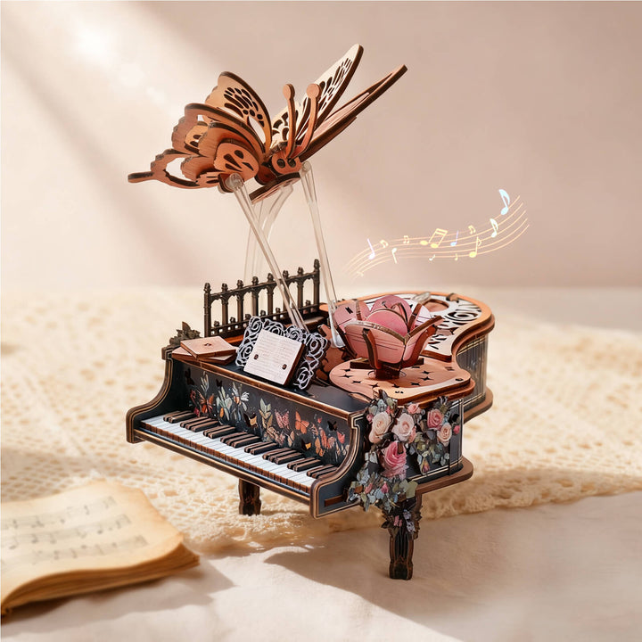 Floral Waltz – DIY Wooden Music Box, 3D Puzzle Craft Kit