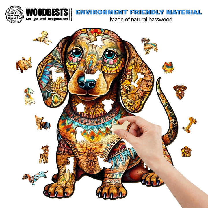 Dachshund 2 Wooden Jigsaw Puzzle-Woodbests