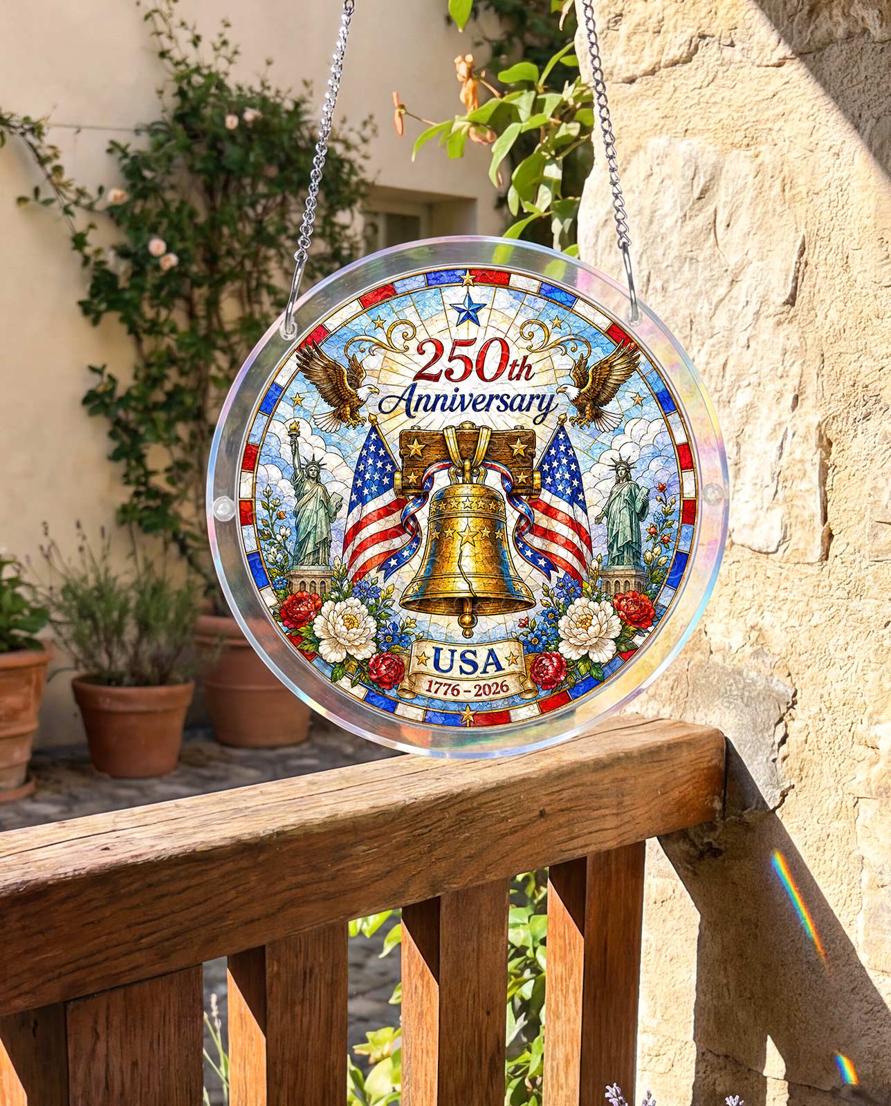 Acryl-Puzzle-Sonnenfänger – Freiheitsglocke
