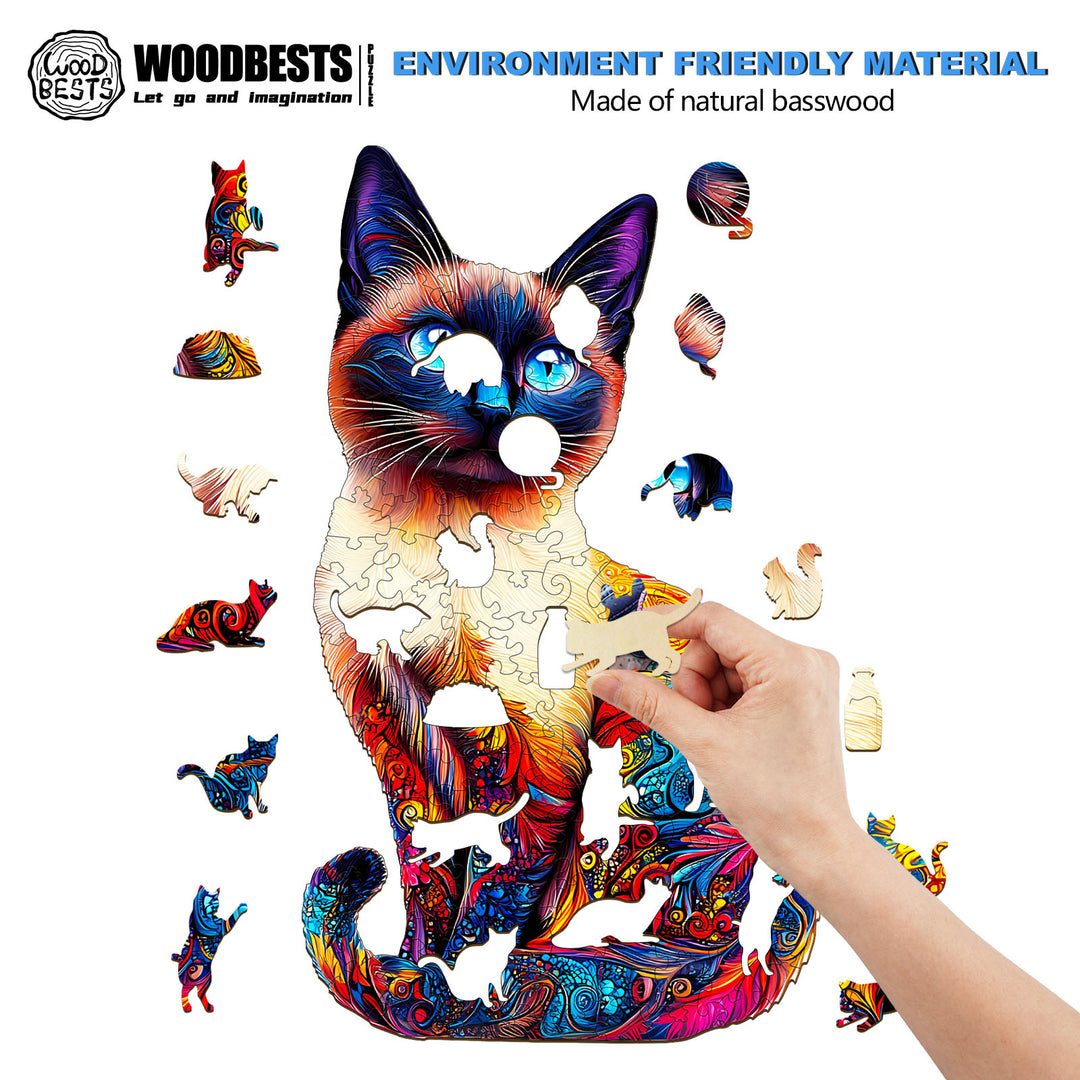 Siamese Cat-1 Wooden Jigsaw Puzzle