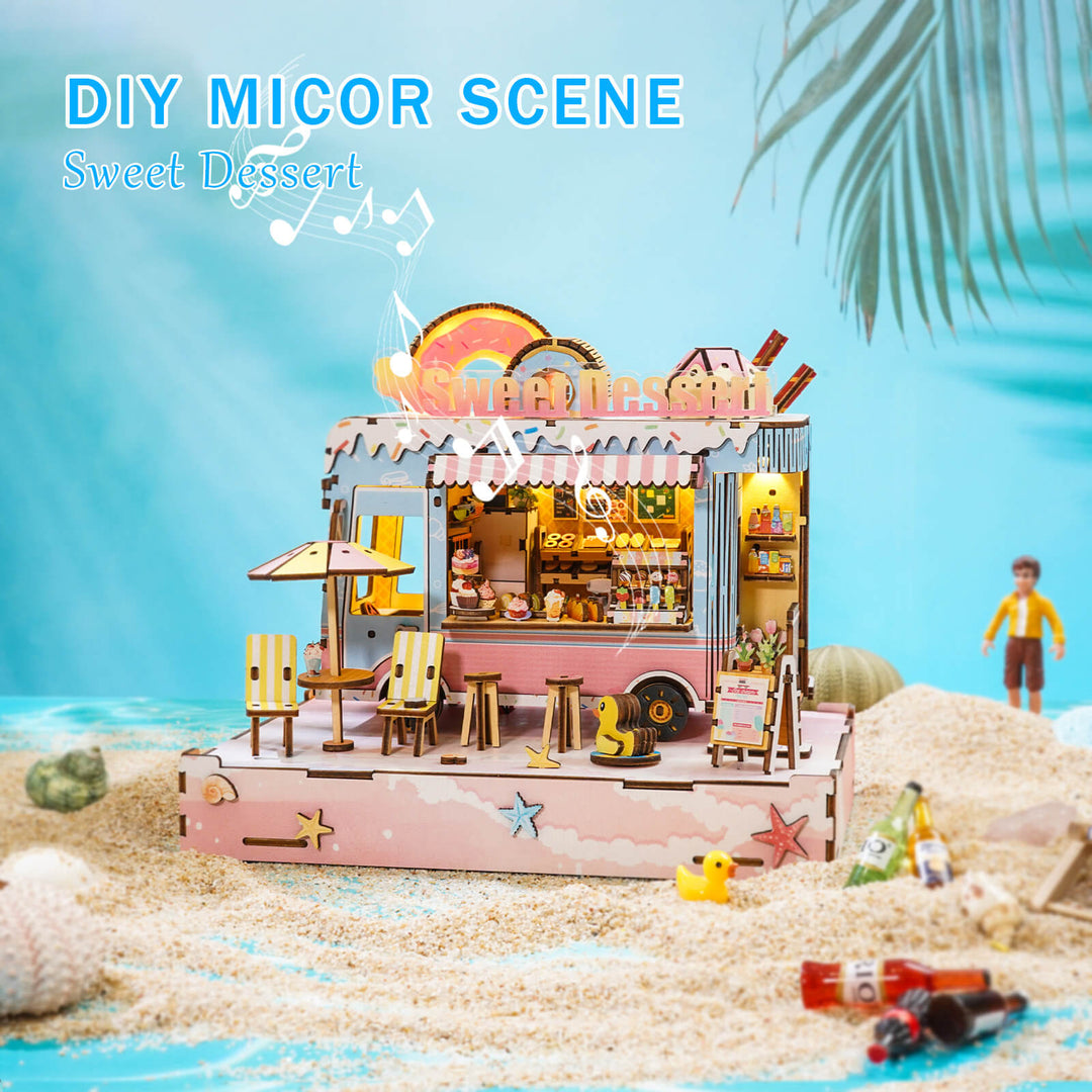 Dessert Cart – DIY Miniature House, 3D Wooden Puzzle