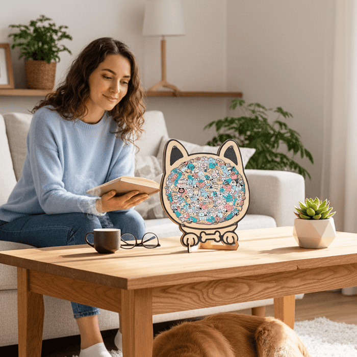 Morandi-Colored Lovely Dog Shaped Wooden Jigsaw Puzzle – Woodbests Morandi-Colored Lovely Dog Shaped Wooden Jigsaw Puzzle – Woodbests