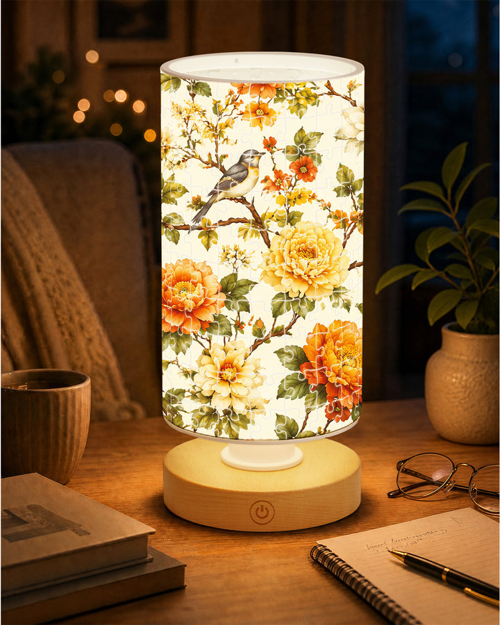DIY Dimmable Acrylic Puzzle Lamp -Golden Rose Birdsong