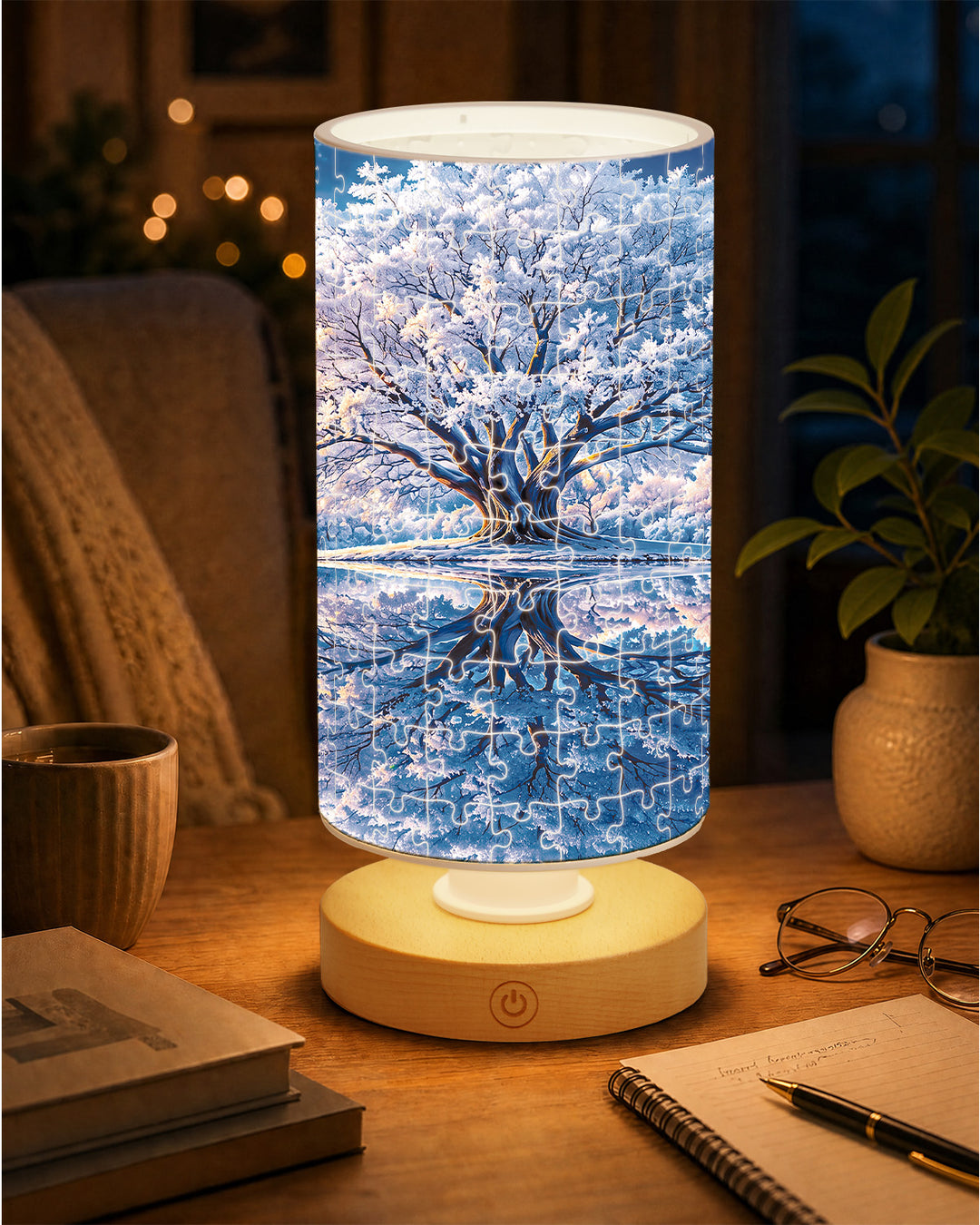 DIY Dimmable Acrylic Puzzle Lamp - Winter Wonderland