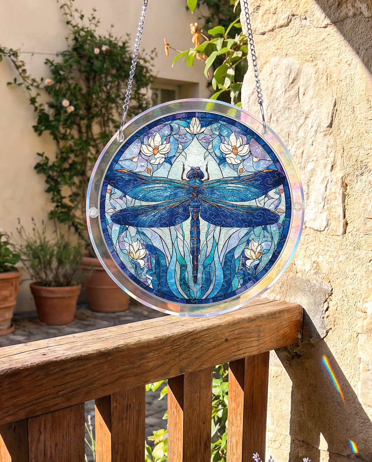 Acrylpuzzle-Sonnenfänger - Mondscheinlibelle