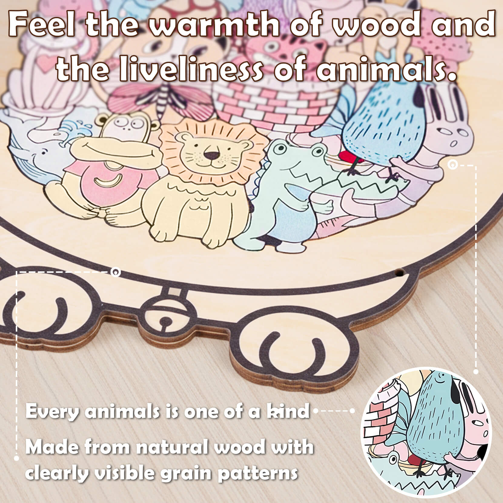 Puzzle en bois en forme d'animal mignon pour bébé